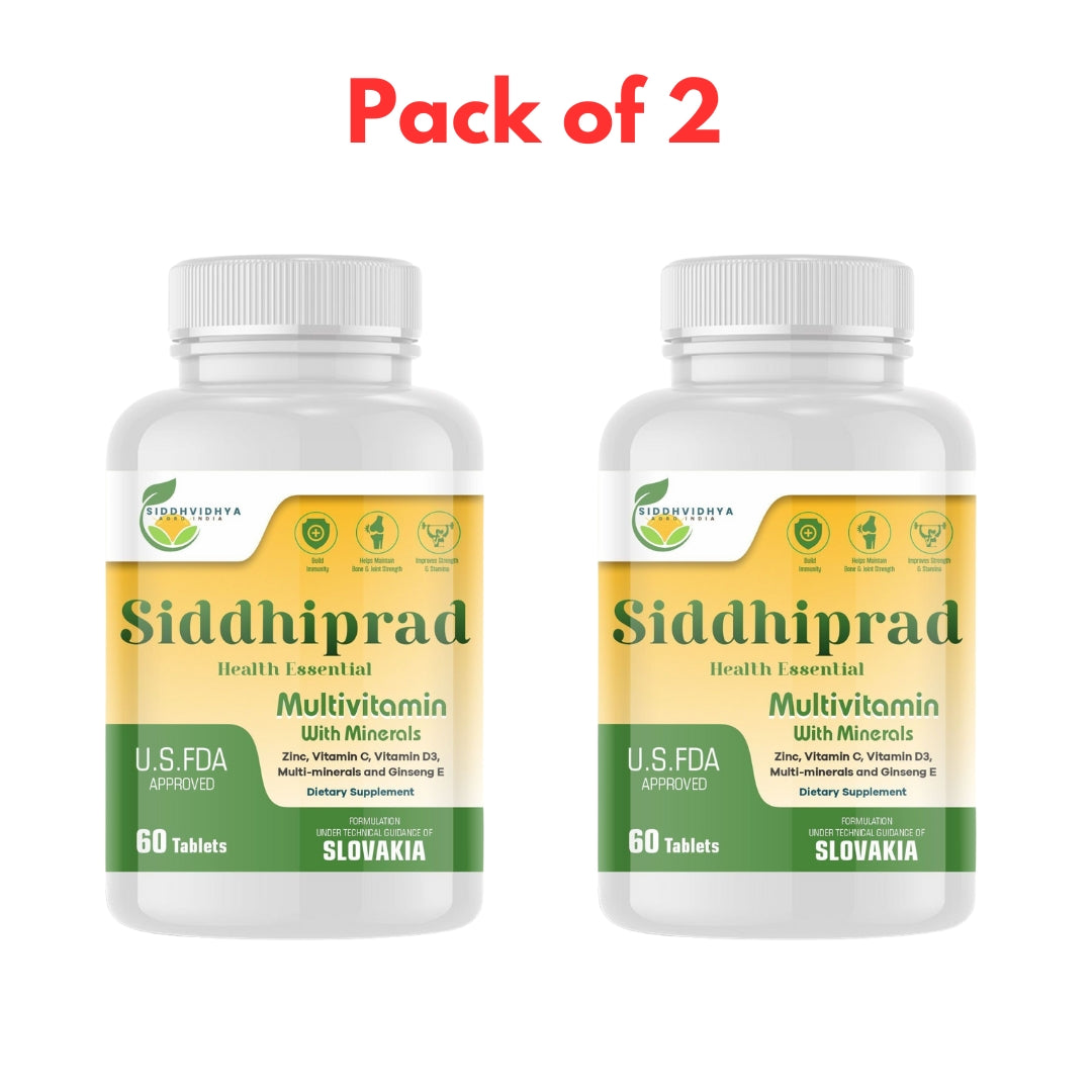Siddhiprad Multivitamin with Immunity Boosters and Digestive Enzymes, 100% RDA of Vitamin C