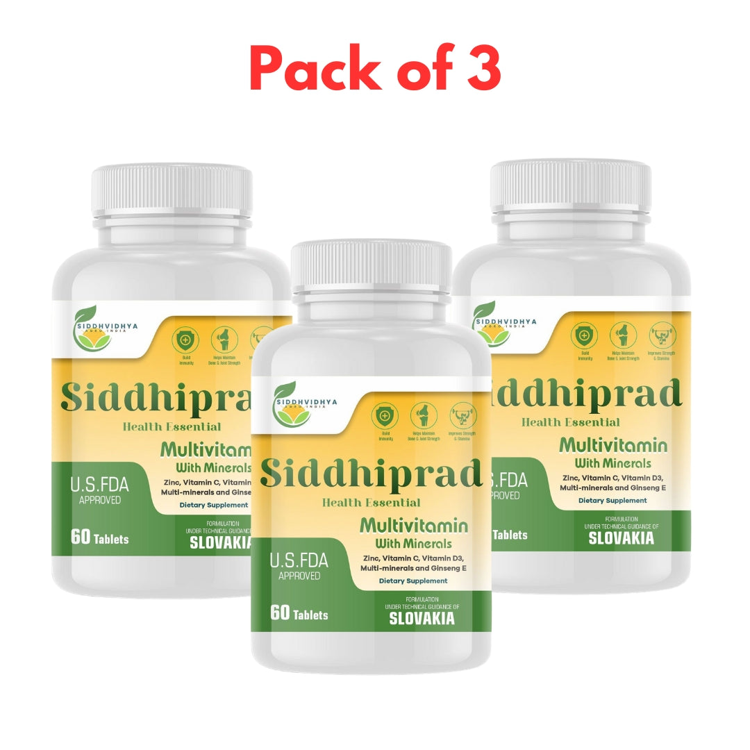 Siddhiprad Multivitamin with Immunity Boosters and Digestive Enzymes, 100% RDA of Vitamin C