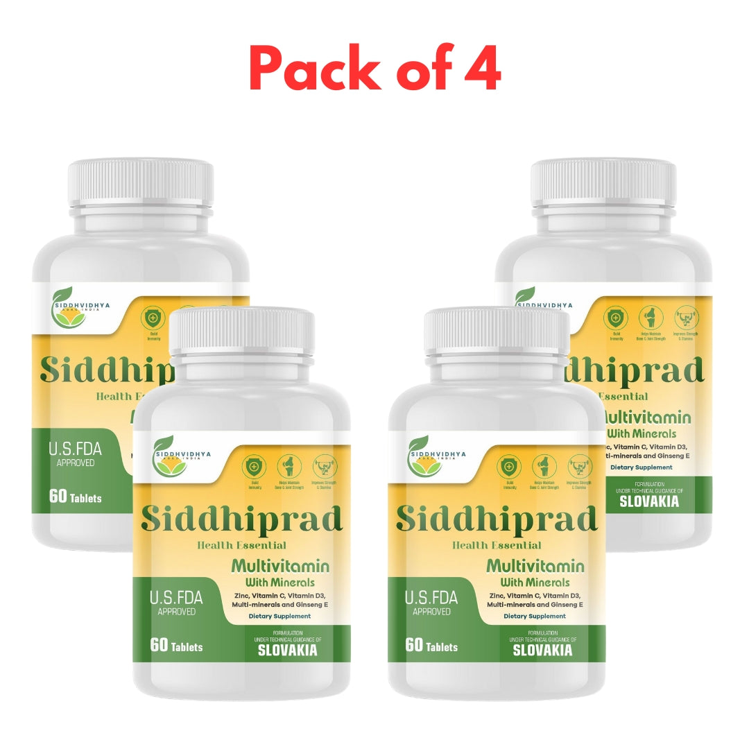 Siddhiprad Multivitamin with Immunity Boosters and Digestive Enzymes, 100% RDA of Vitamin C