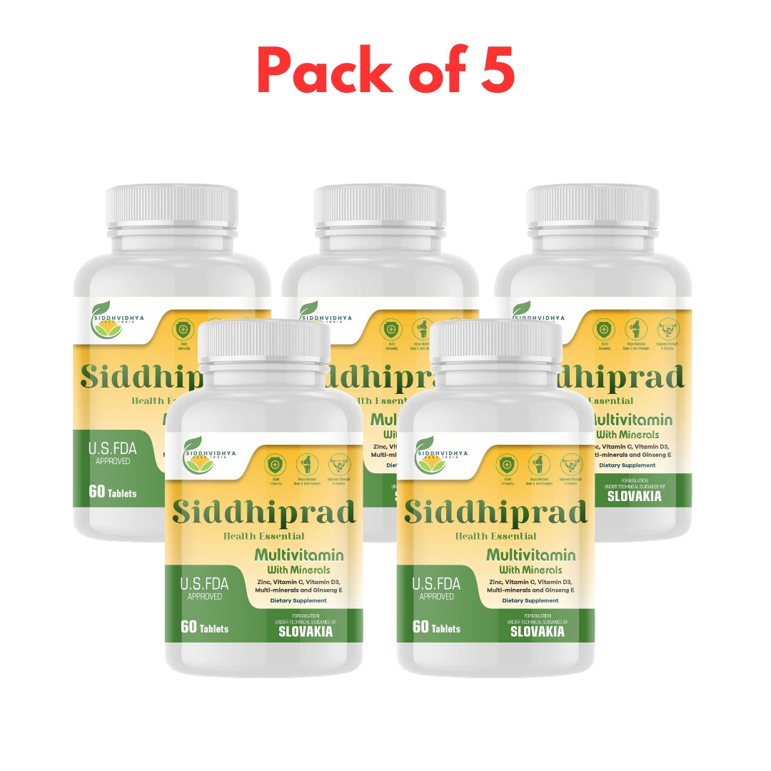 Siddhiprad Multivitamin with Immunity Boosters and Digestive Enzymes, 100% RDA of Vitamin C