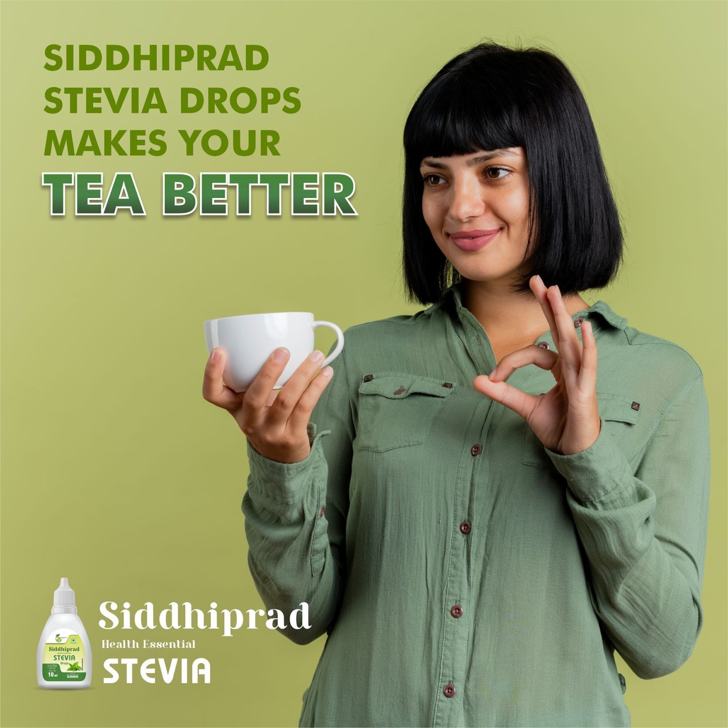 Siddhiprad Stevia Powder Sugar Free 100% Natural Sweetener 10ml