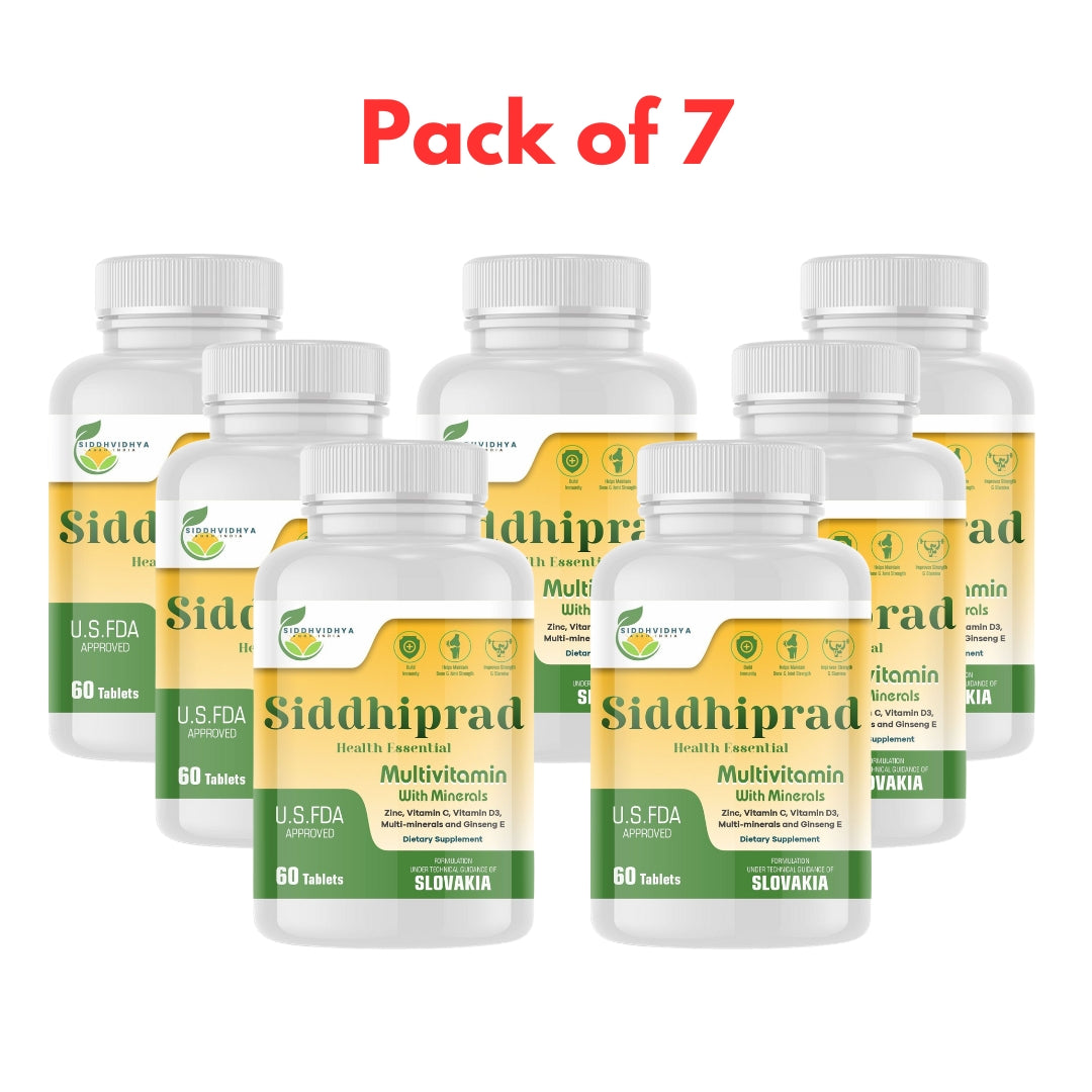 Siddhiprad Multivitamin with Immunity Boosters and Digestive Enzymes, 100% RDA of Vitamin C
