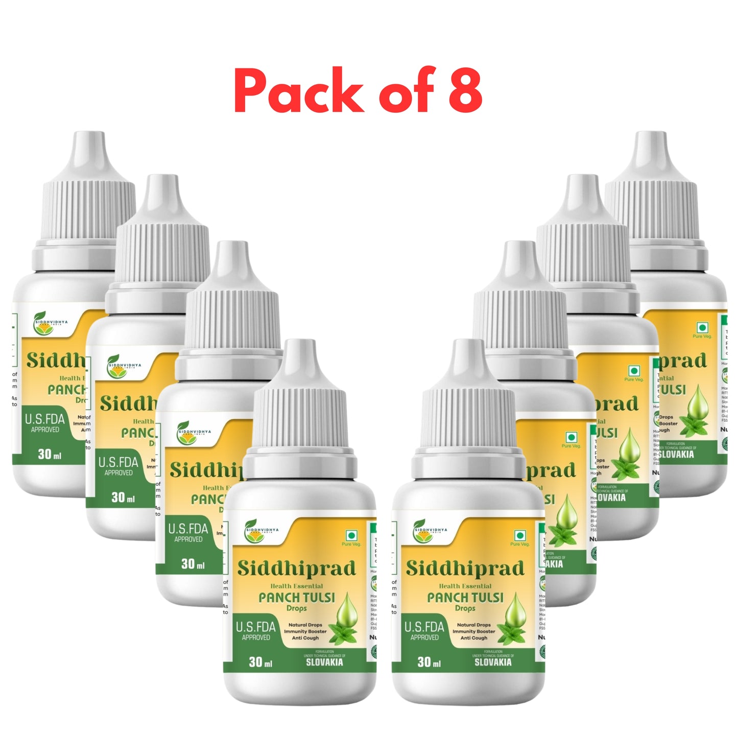 Siddhiprad Panch Tulsi Drops Natural Immunity Booster, Cough cold Relief, sore throat, cough (30 ml)