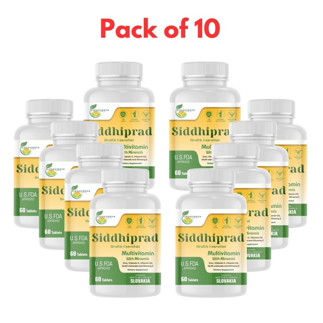 Siddhiprad Multivitamin with Immunity Boosters and Digestive Enzymes, 100% RDA of Vitamin C