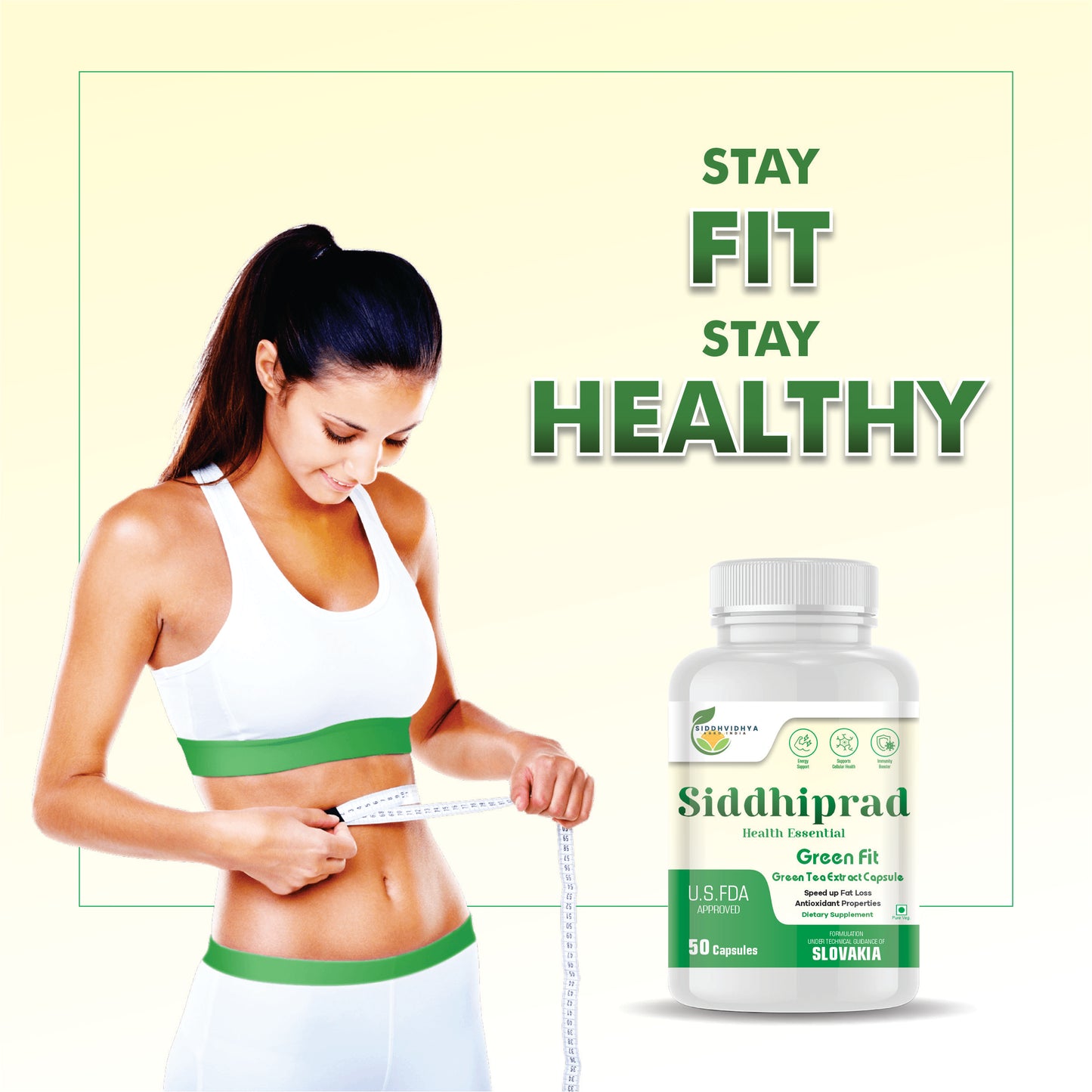 Siddhiprad 100% Natural Potent Green Tea Extract 500 Mg Veg Capsules