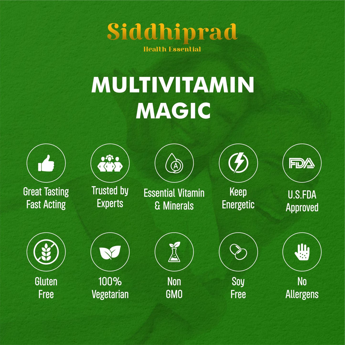 Siddhiprad Multivitamin with Immunity Boosters and Digestive Enzymes, 100% RDA of Vitamin C