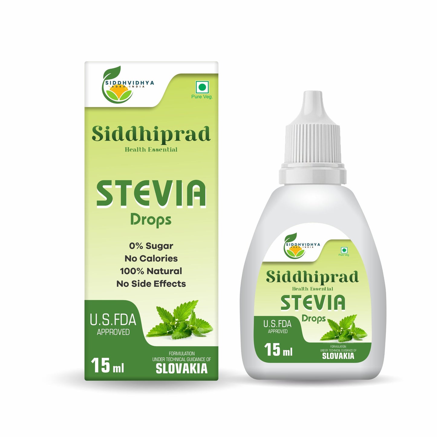 Siddhiprad Stevia Powder Sugar Free 100% Natural Sweetener 15ml