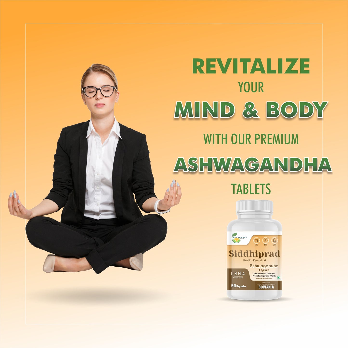 Siddhiprad Ashwagandha for Performance, High Strength, Boost Muscle Mass & Enhance Immunity