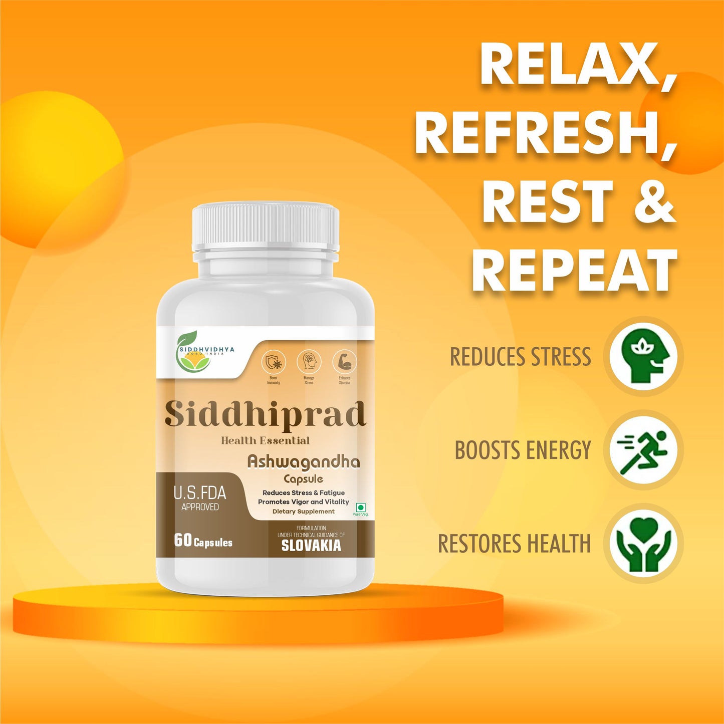 Siddhiprad Ashwagandha for Performance, High Strength, Boost Muscle Mass & Enhance Immunity