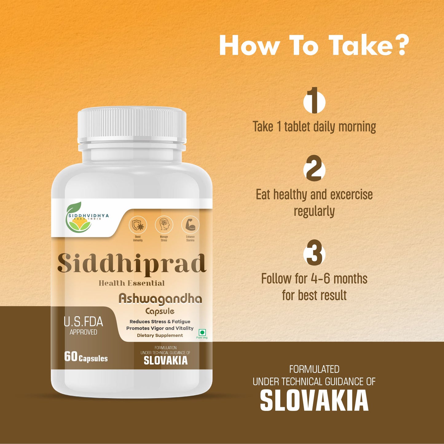 Siddhiprad Ashwagandha for Performance, High Strength, Boost Muscle Mass & Enhance Immunity