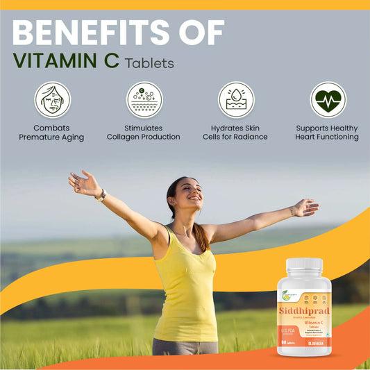 Vitamin C Tablet with Zinc & Moringa Extract  Supports Regulate Heart Health - (60 Tablets)
