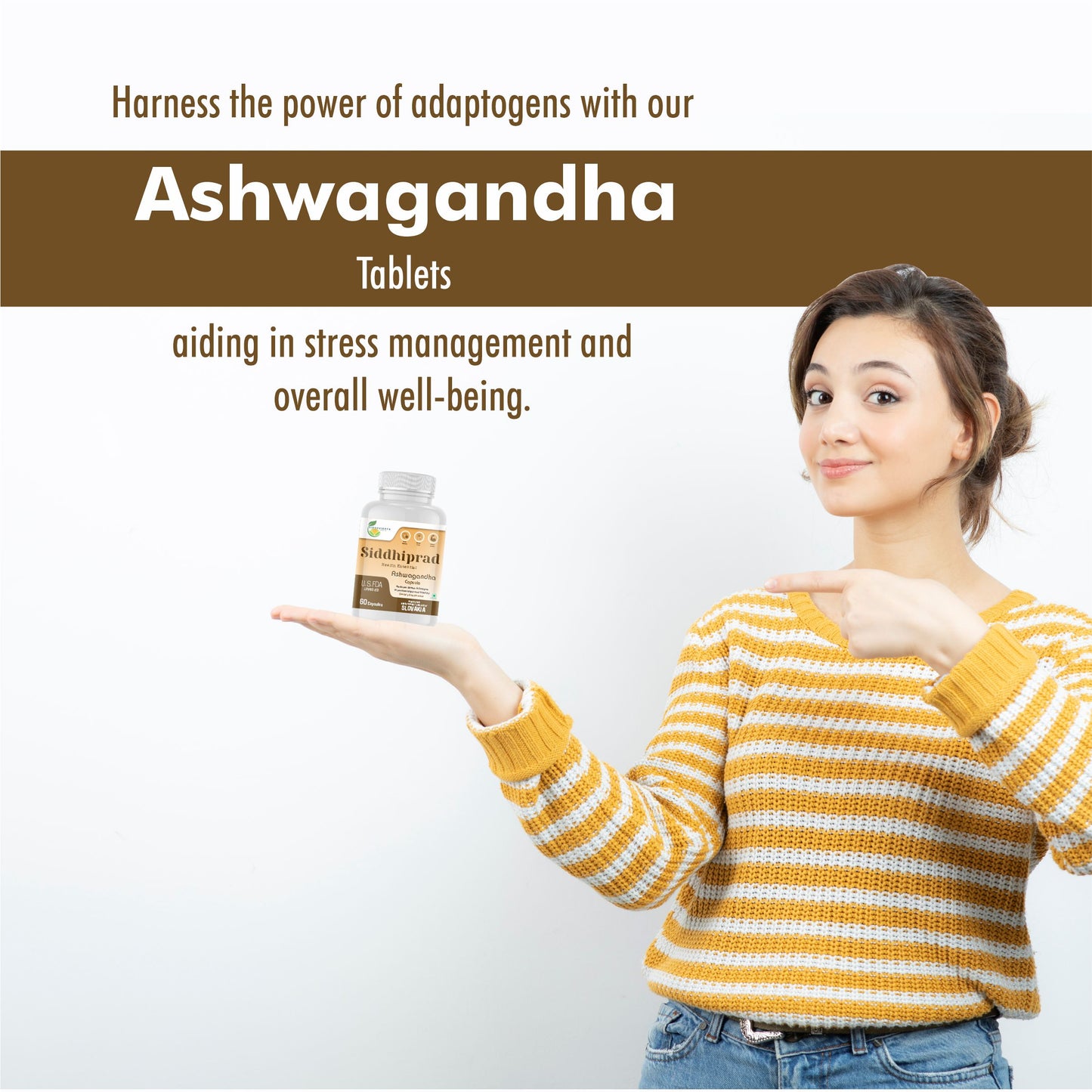 Ashwagandha - General Wellness Capsules| Stress Relief | Rich in Antioxidants | Rejuvenates Mind & Body | Immunity Booster| Enhance Cognitive Function| 60 capsules